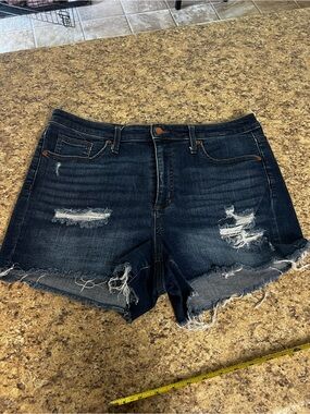 Universal Thread Dark Blue Distressed Jean Cutoff Shorts 16/33